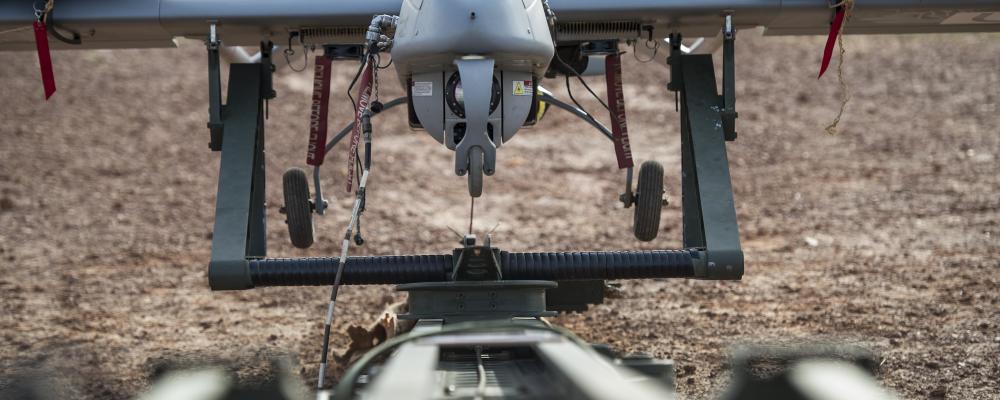 Flygande spaning genomförs med hjälp av drönare från TUAV (Tactical Unmanned Aerial Vehicle).  Pressbild: Mats Nyström/Combat Camera/Försvarsmakten