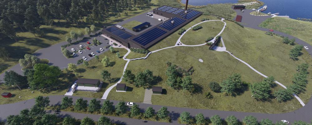 Det framtida reningsverket i Åkersberga. Illustration: Skoog Arkitekter