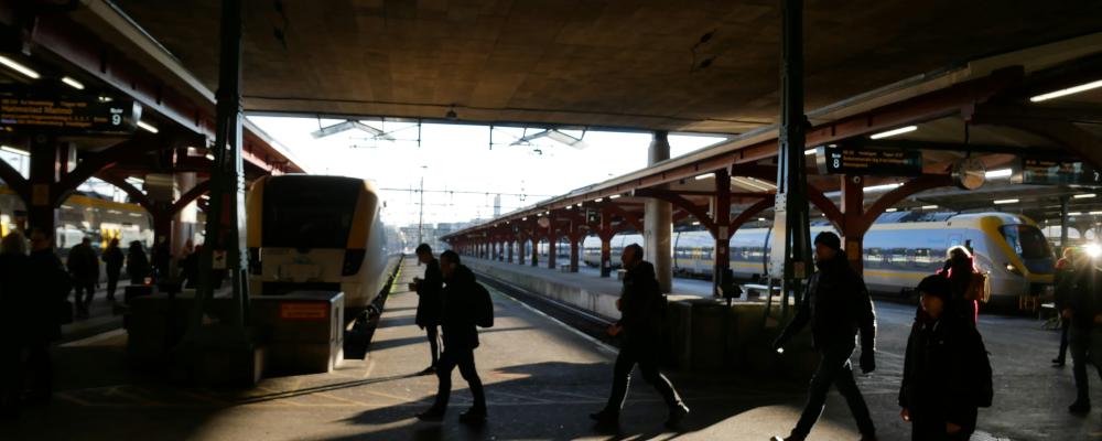 Tåg på Göteborgs centralstation. Tågtrafiken mellan Göteborg och Alingsås stängs i åtta veckor i sommar när Västra stambanan rustas upp. Foto: Carl Malmer/Unsplash.