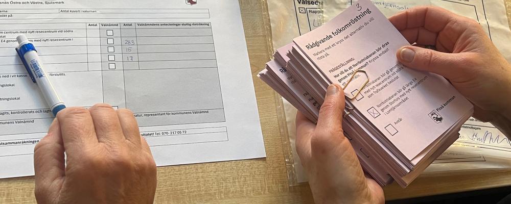 Efter en slutgiltig rösträkning i folkomröstningen står resultatet fast Foto: Piteå-kommun