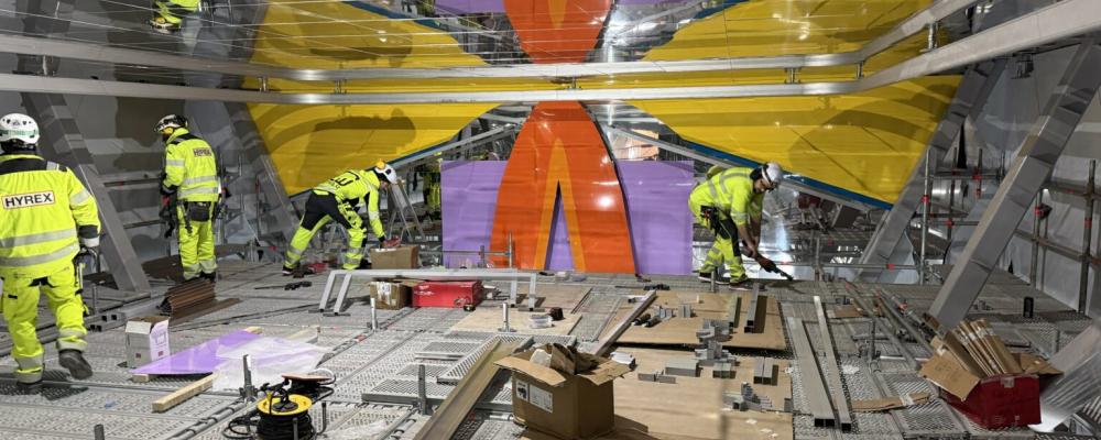 Kristallgrottan på station Hagastaden under konstruktion. Foto: Region Stockholm