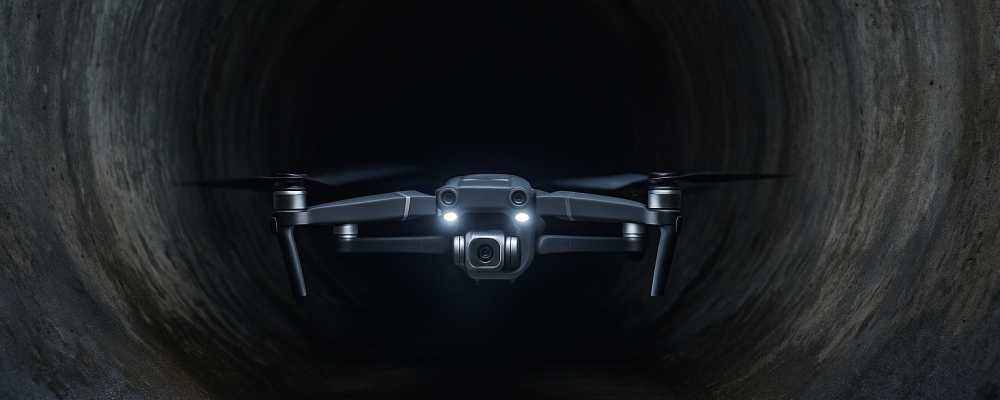 Med drönarteknik kan VA-ledningar granskas samtidigt som både en tredimensionell modell av röret och en exakt geografisk position tas fram. Illustration: AI-genererad bild. Ej ett fotografi.
Upphovsrätt © Conventus– AI-genererat innehåll. Inget av materialet får reproduceras eller användas i andra sammanhang utan skriftligt medgivande.