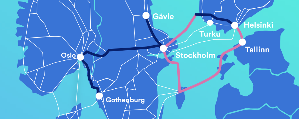 Satsningen omfattar bland annat sträckor mellan Stockholm, Gävle, Göteborg, Oslo och Helsingfors och är en av de största uppgraderingarna av internetinfrastrukturen i Norden någonsin. Bild: GlobalConnect