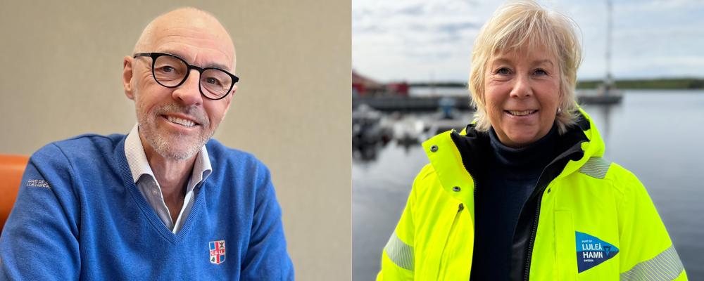 "Hamnledningssystemet är startskottet för att ta oss in i framtiden. Det är ett konkret exempel på hur vi kan förbättra vår verksamhet", säger Mikael Lindgren och Karin Lindholm. Foto: Luleå Hamn