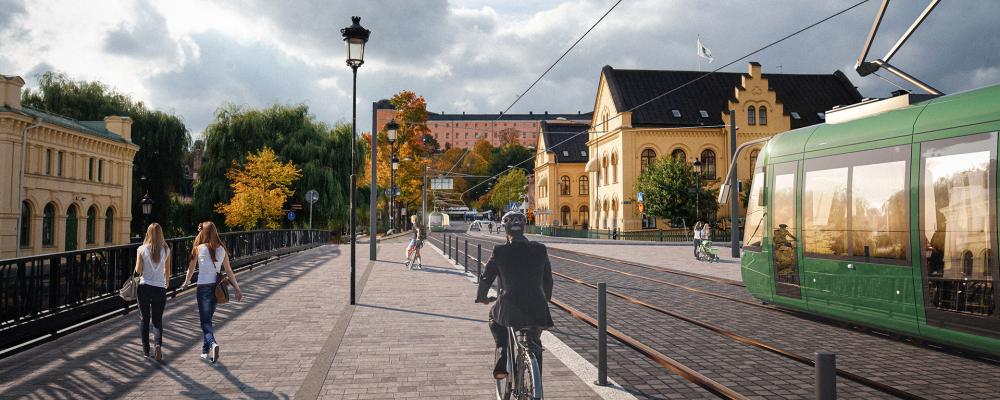 Hammarbygatan 13 nu Bohusgatan 47 i Uppsala. Visionsbild. Illustration: White arkitekter