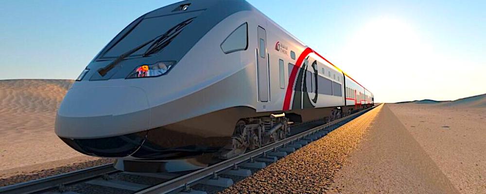 Förenade Arabemiraten är ett av de länder som kommit längst i sina egna järnvägssatsningar. Bild: Culf Railway Project /Common Space