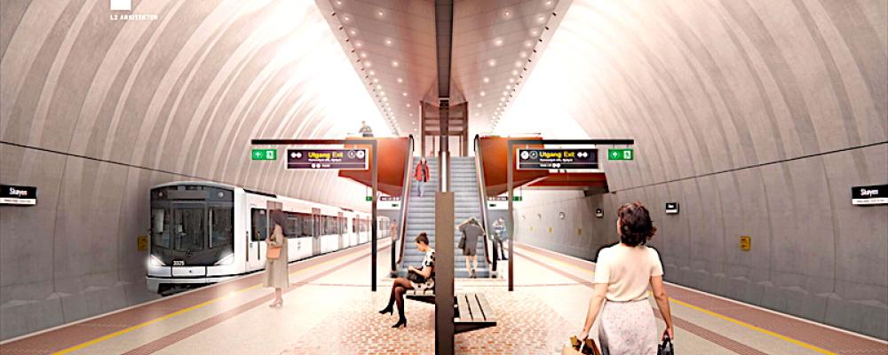 Bravida Norge har fått uppdraget att installera all el vid Skøyens nya tunnelbanestation. Bild: Bravida Holding