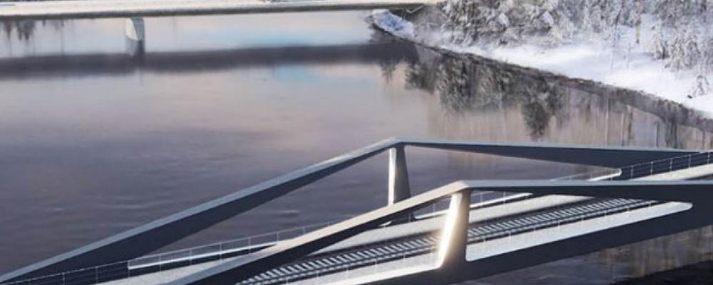 År 2020 utlyste Trafikverket en arkitekttävling för de två broarna, och 15 oktober 2020 presenterades Kinetik som vinnare Bild: Trafikverket