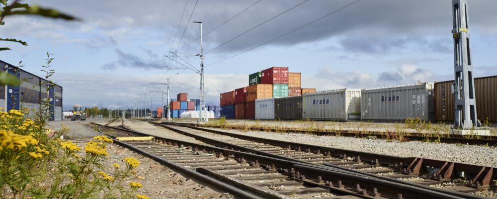 Järnvägsräls Piteå Hamn. Foto: Piteå kommun