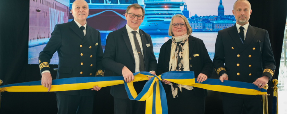 Erik Eklund, generaldirektör på Sjöfartsverket och Magdalena Bosson, vd för Stockholms Hamnar med flera. Foto: Sjöfartsverket