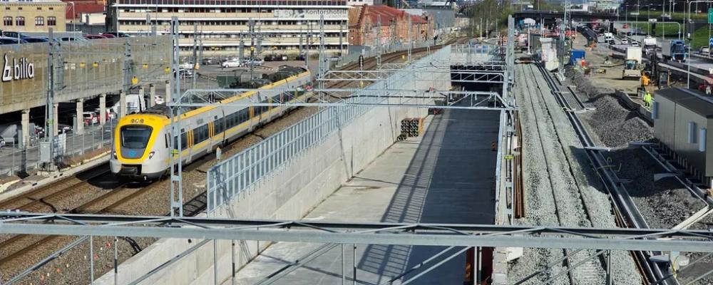 Spårarbeten i Almedal. Foto: Trafikverket