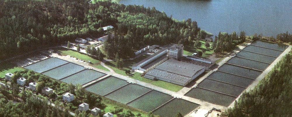 Lovö vattenverk såsom det såg ut 1960. Foto: Stockholms tekniska historia, del III/Wikimedia Commons/https://commons.wikimedia.org/wiki/File:Lov%C3%B6verket_1960.jpg