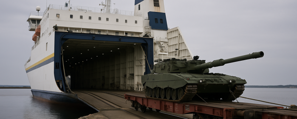 Enligt Försvarsmakten är det angeläget med fortsatt tågfärjetrafik mellan Sverige och Tyskland. Bild: Symbolisk AI-genererad bild