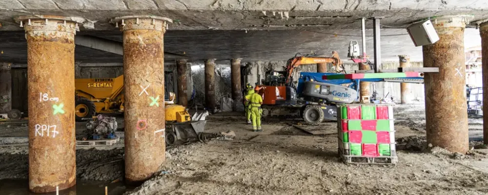 Under takplattan i Allén. Foto: Trafikverket