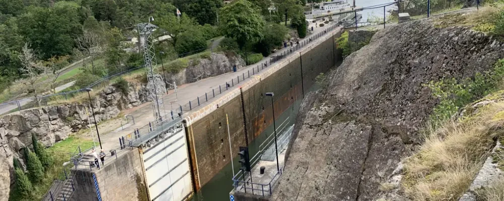 Slussar i Trollhätte kanal. Foto: Trafikverket