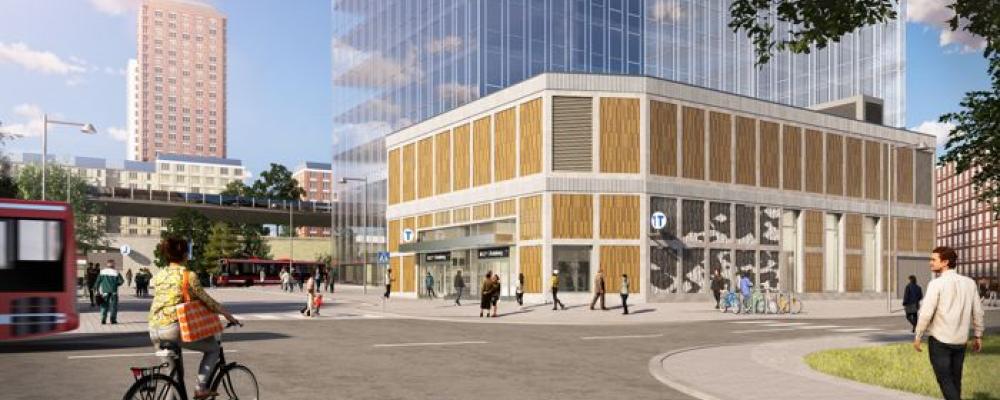 Visionsbild Gul linje Årstaberg Bild: Region Stockholm, &Rundquist