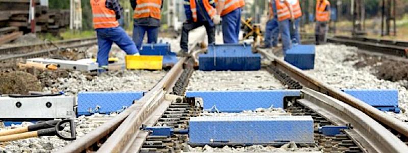 Start för byggandet av den nya, EU-finansierade, järnvägen i Ukraina mellan Mostyska och Skniliv. Foto: Ukrzaliznytsia.