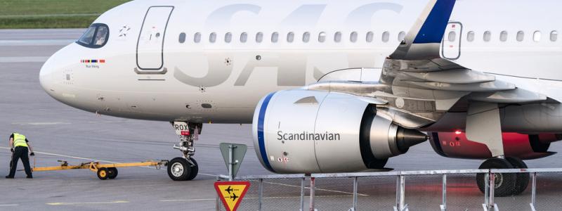 Johan Nilsson/TT: En Airbus A320 Neo, här opererad av SAS vid Malmö Airport. Arkivbild.