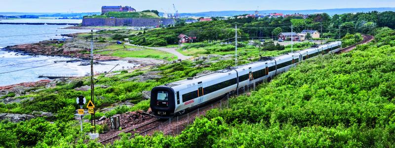 Trafikverket bygger ut Västkustbanan med dubbelspår genom Varberg och tunnel under centrum.. Foto: Hallandstrafiken