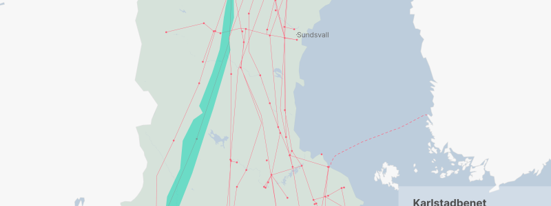 46 mil ny ledning mellan Karlstad och Östersund. Bild: Svenska kraftnät