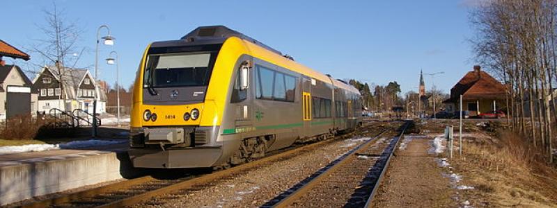 Fryksdalsbanans tåg i Torsby. Foto: Wikimedia Commons