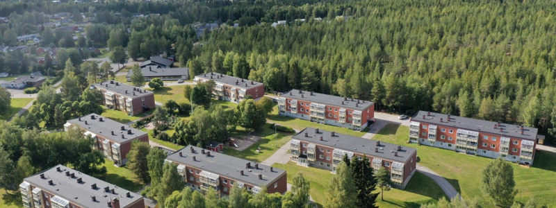 Trumbäckens fastigheter på Furuberget. Foto: Pite Energi