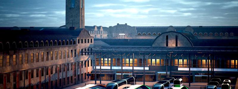 Framtidsvision av Helsingfors centralstation år 2072. Hypersnabba tåg i form av autonoma podder väntar på passagerare.  Kapslarna påminner om en rymdfarkost som skjuts iväg genom en tunnel. Kapseln, eller “podden” som den kallas, svävar en bit ovanför spåret. Ja, den leviterar faktiskt med hjälp av elektromagnetisk teknik även kallas magnetisk levitation (maglev). ZOAN