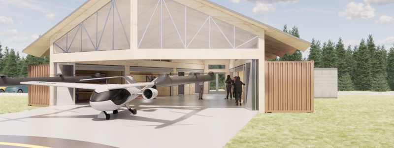 Så är skulle framtida Droneport-lösningar kunna se ut. Visualisering: White Arkitekter