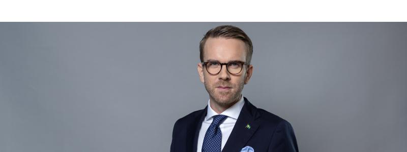 Andreas Carlson, infrastruktur- och bostadsminister. Foto: Regeringskansliet