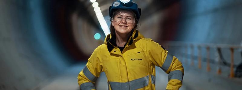 Arbete i norsk järnvägstunnel. Foto: bane NOR, kredit: Aksel Jermstad