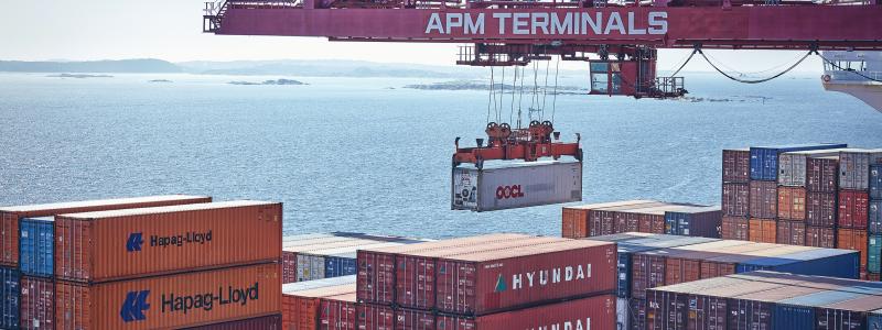 Under pandemin styrde många företag om sina godsvolymer till APM Terminals i Göteborg, en trend som bara accelererar. Foto: APM Terminals