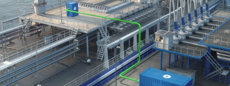 Elanslutning via anslutningscontainrarna som kommer att anläggas permanent vid kajerna i Energihamnen. Illustration: Göteborgs Hamn