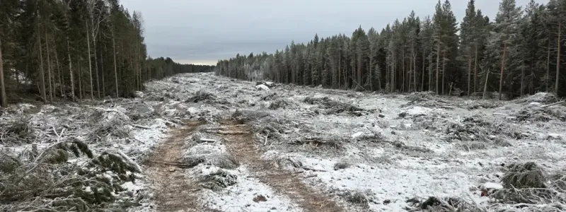 Totalt ska cirka 1 300 hektar skog röjas längs sträckan. Foto: Trafikverket