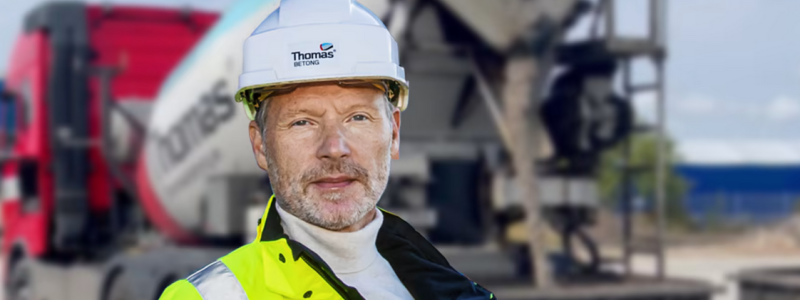 Thomas Betong testar att tillverka betong helt utan cement. Foto: Thomas Betong