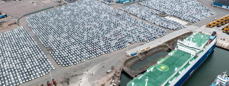 Bilterminalen i Göteborgs Hamn. Bild Göteborgs Hamn AB