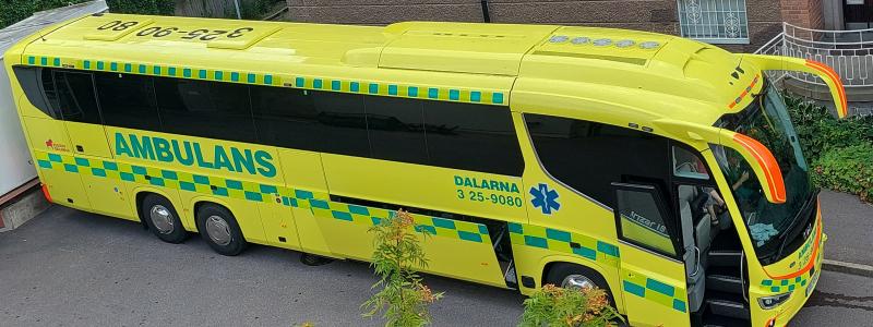 Ambulansbuss. Pressbild: Region Dalarna