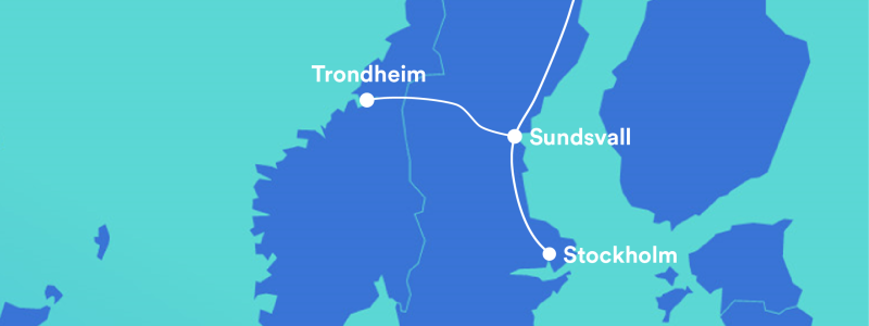 Stockholm–Luleå först ut i ny nordisk digital satsning. Bild: Global Connect