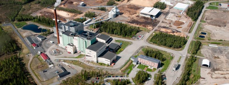 En storskalig produktionsanläggning för grönt elektrobränsle kan byggas intill Dåva kraftvärmeverk i Umeå. Foto: Johan Gunséus