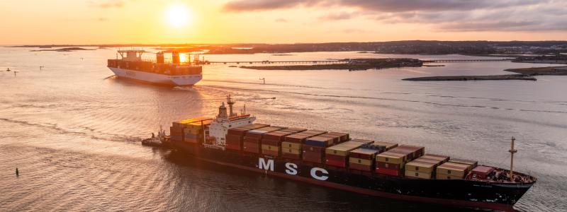 Både import och export ökade och resulterade i det bästa kvartalet någonsin för Göteborgs Hamn. Foto: Maersk
