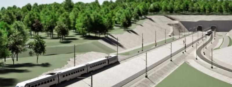 Dubbelspåret mellan Hallsberg och Degerön går mellan Örebro län och Östergötlands län och beräknas vara klar 2031. Foto: Trafikverket