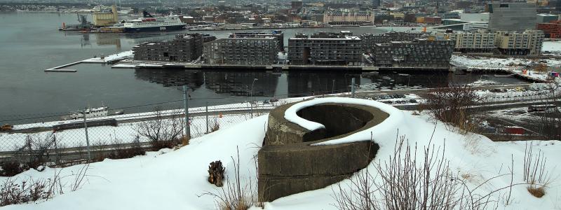 Oslofjorden sedd från Ekeberg. En ny dagvattentunnel ska leda vatten från Ekebergområdet direkt till fjorden. Foto: Chekotay/Wikimedia Commons/https://commons.wikimedia.org/wiki/File:Ekeberg_bunker.jpg