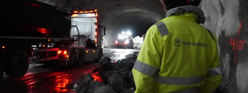 Bygget i Ersmarkstunneln. Foto: trafikverket