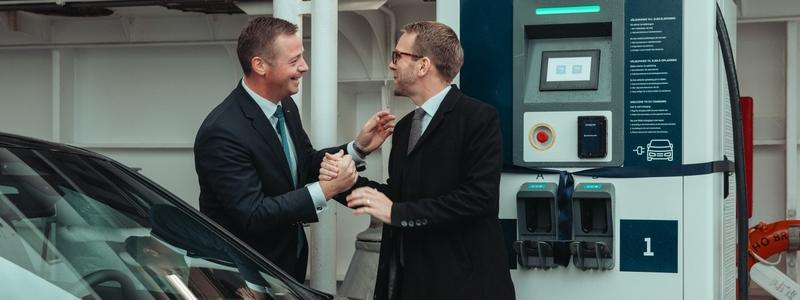 Danmarks Transportminister Thomas Danielsen, Sveriges Infrastruktur- och bostadsminister Andreas Carlson Foto: Öresundslinjen
