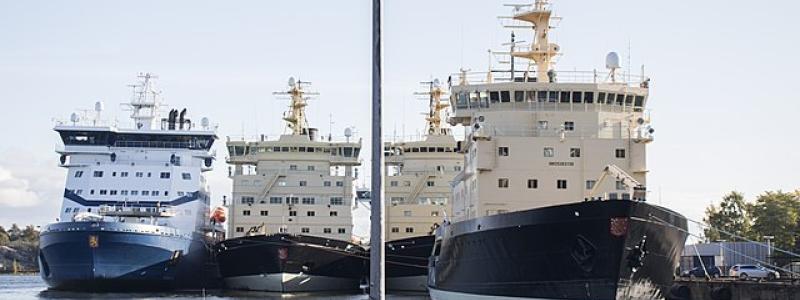 En grupp finska isbrytare i Helsingfors. Foto: WanderingTrad/Wikipedia Commons