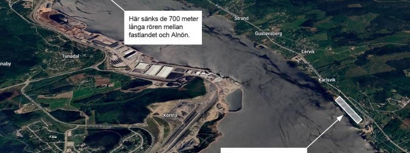 På respektive landsida ska man bygga underjordiska kammare där övergången ska ske från den sjöförlagda ledningen till den markförlagda och där den sjöförlagda ledningens expansion tas upp. Foto: fvb