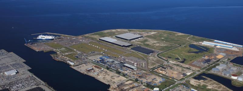 Flygbild över Malmö hamn. Foto: CMP