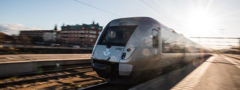 Tåg vid Gävle centralstation. Foto: Gävle kommun
