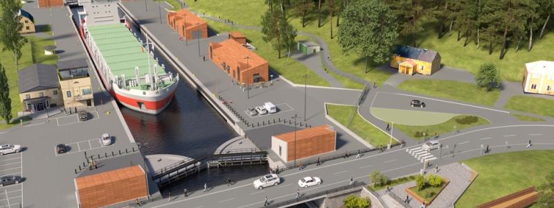 Slussen i Södertälje är Nordens största handelssluss. Arkivbild