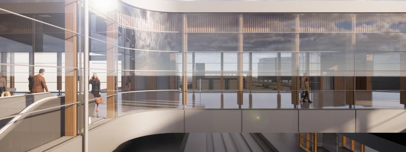 Norra bron kommer att underlätta för stora mängder resenärer att ta sig smidigt till och från spåren. Illustration: Sweco