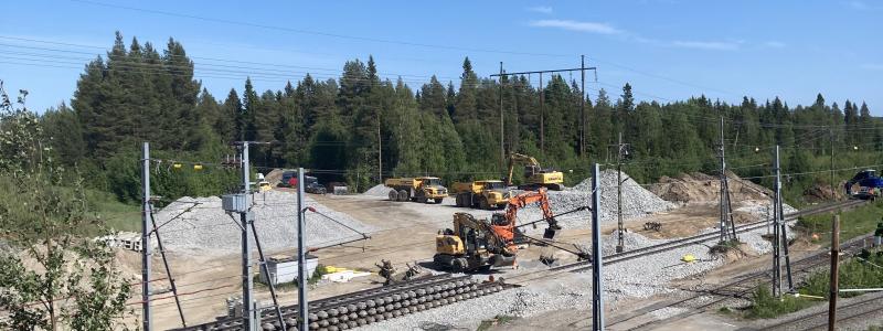 Bild från Gammelstads bangårdsförlängning inom Luleå kommun genomfört 2023-2024
 Foto: Infranord